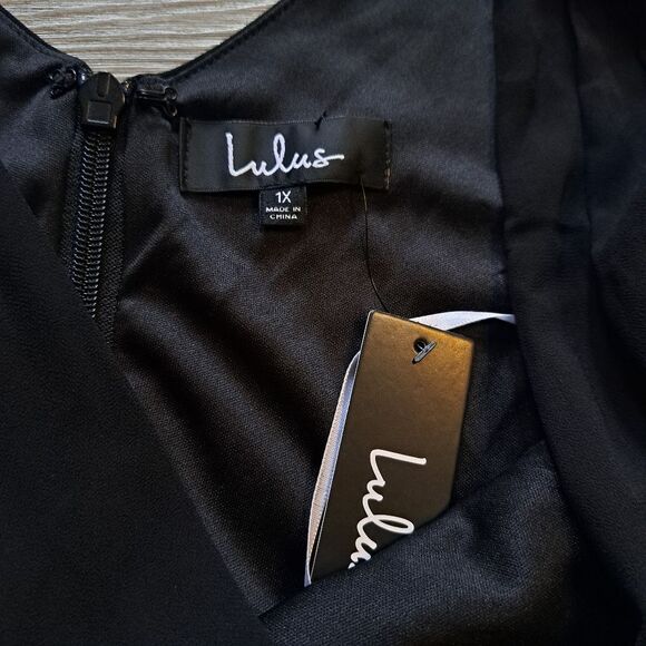 Lulus Thoughts Of Hue Boho Chic Goth Surplice Maxi Dress Black Sz 1XL NWT - Picture 8 of 15